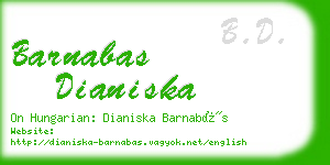 barnabas dianiska business card